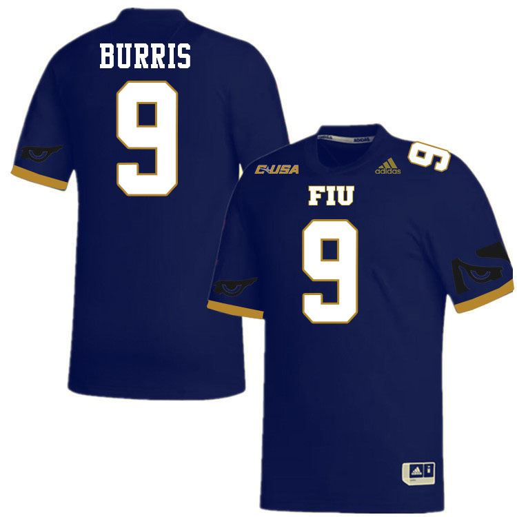 #9 Nazeviah Burris FIU Jersey,Florida International University Panthers Football Jersey-Navy